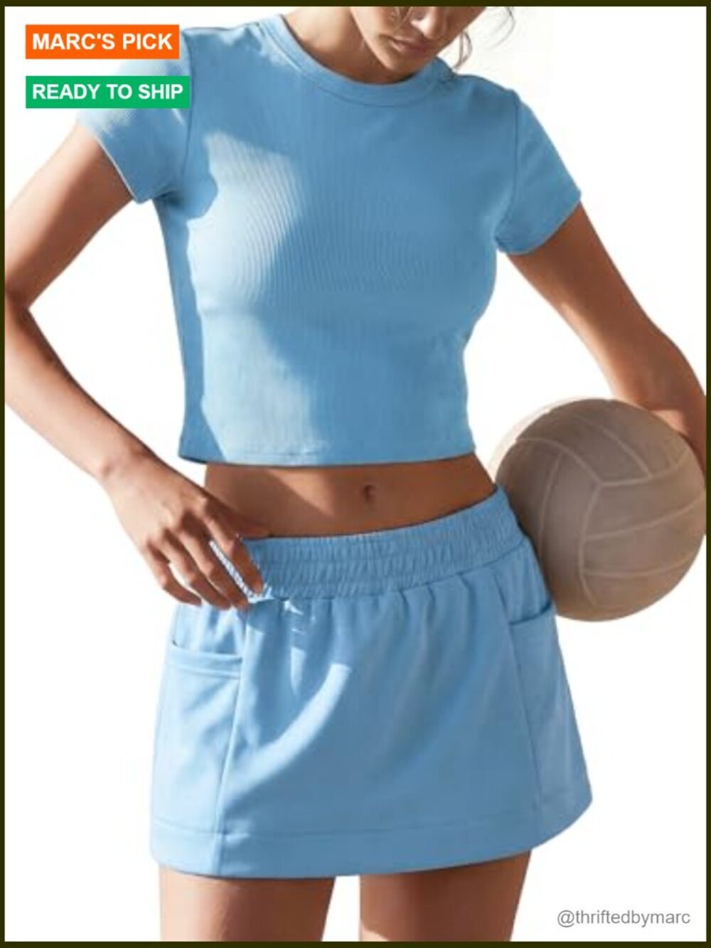 Women's 2-Piece Skort Set Polyester Spandex Activewear Casual Outfit - Picture 4 of 7